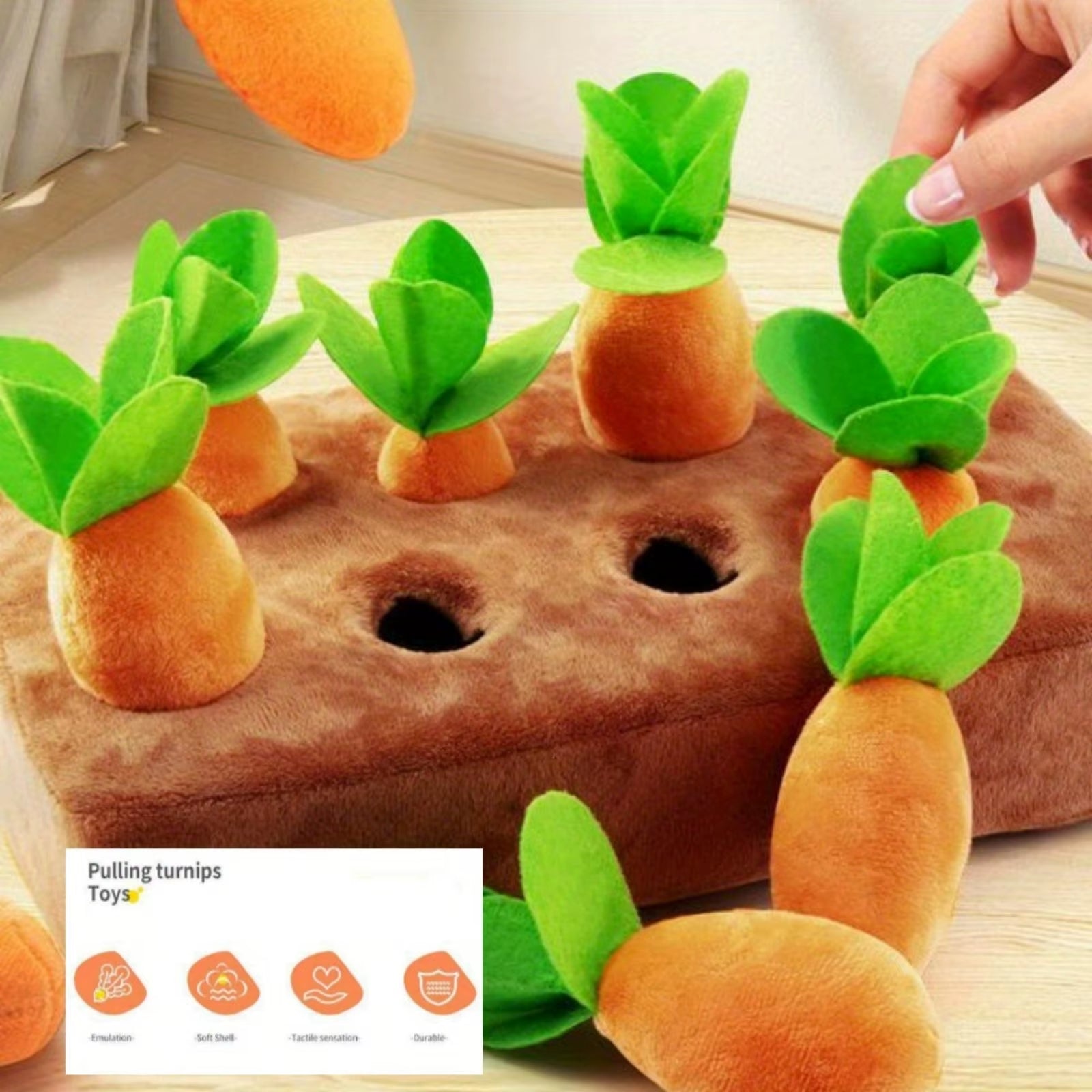 Innovative Dog Toys Snuffle Mat for Pet Carrot Toy Mat Plush Vegetable Field Pull Radish Carrot Kawaii Dog Interactive Toys