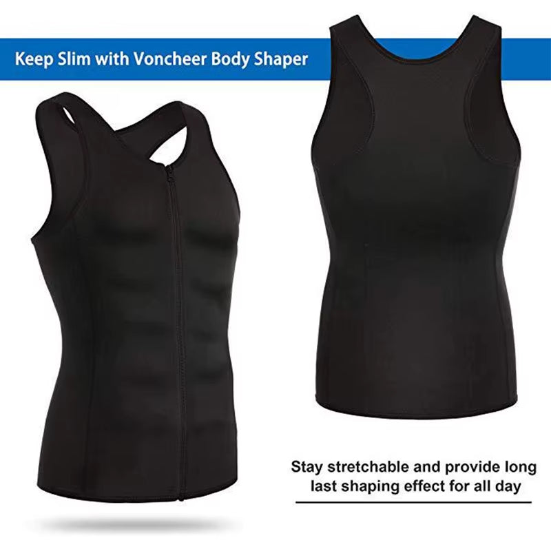 Men's Compression Vest for Enhanced Slimming and Sweat Enhancement, Tummy Control Undershirt and Waist Trainer