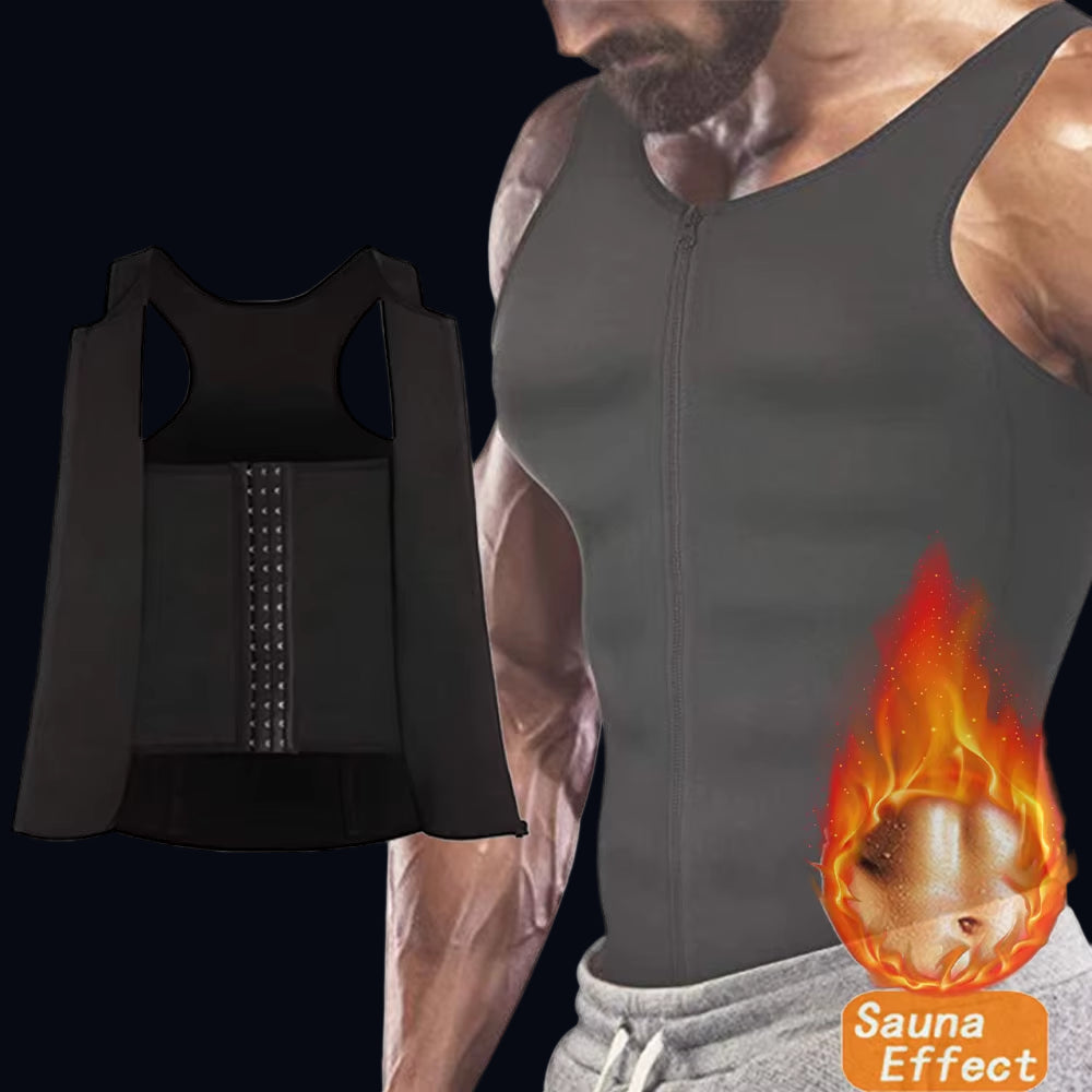 Men's Compression Vest for Enhanced Slimming and Sweat Enhancement, Tummy Control Undershirt and Waist Trainer