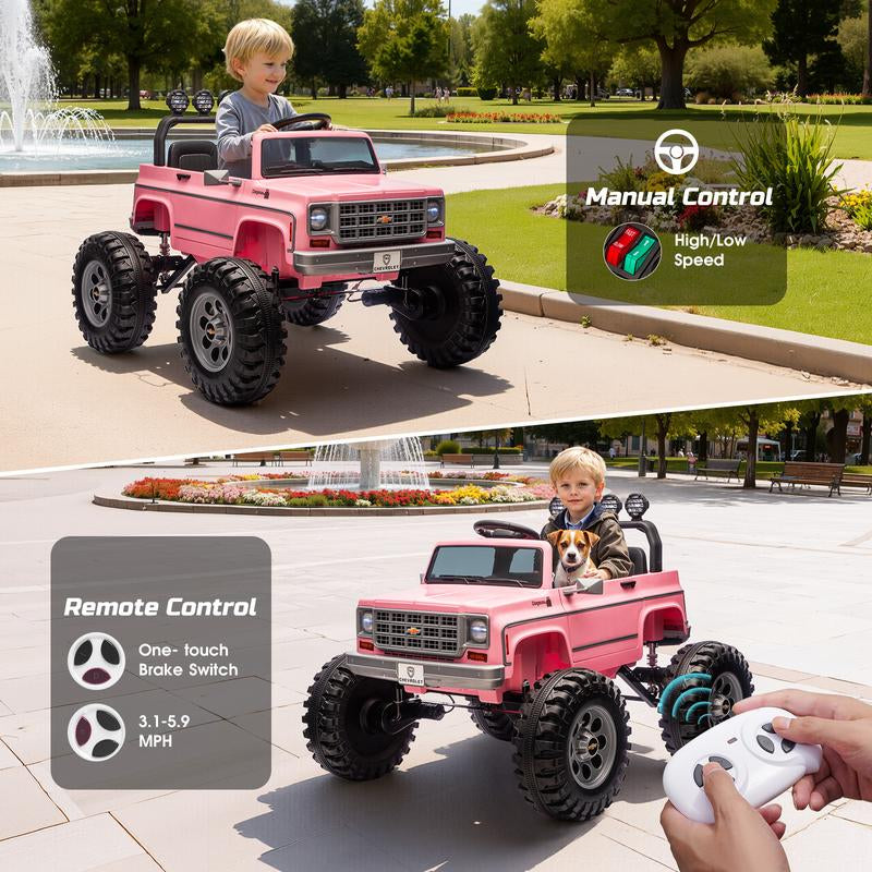Chevrolet Cheyenne Licensed 24V Ride on Toys, MUKIDY 400W Electric Car for Kids, Power Truck Wheels with Remote, Bluetooth Music, USB, LED Lights