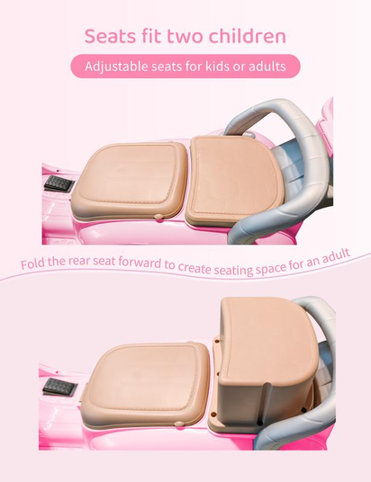 HEIMILI Electric Kids Motorcycle with Storage,Electric Scooter for 3 Year Old,3-Wheel 12V Ride on Scooter for Kids, Motorcycle for Girls, Ideal Moped for Girls Ages 3-6