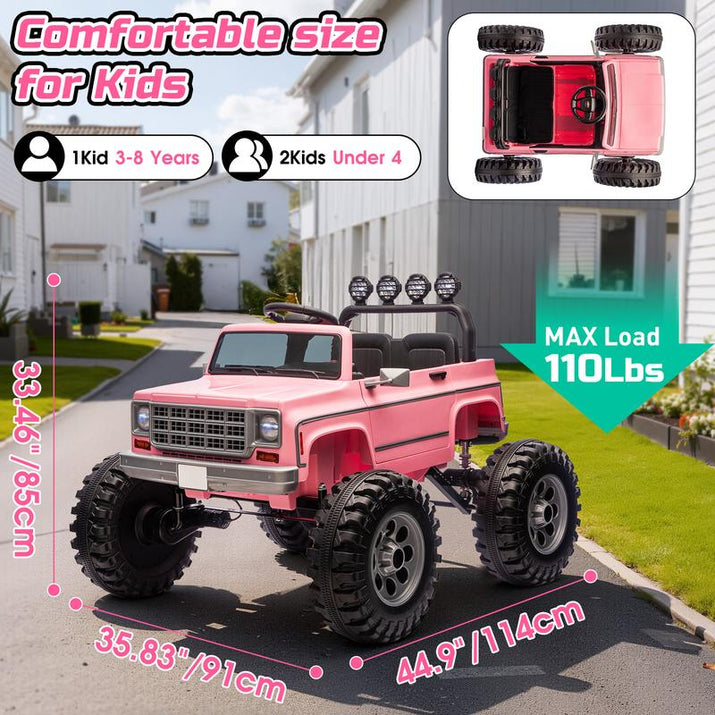 Chevrolet Cheyenne Licensed 24V Ride on Toys, MUKIDY 400W Electric Car for Kids, Power Truck Wheels with Remote, Bluetooth Music, USB, LED Lights