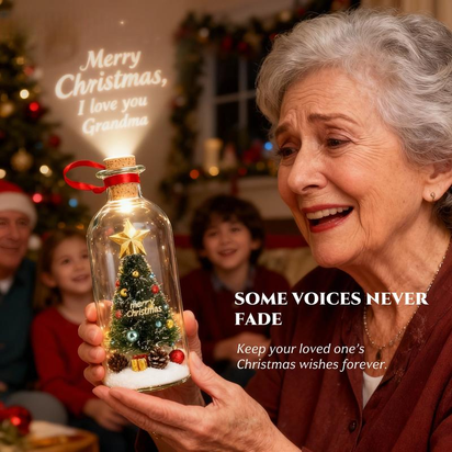 【Black Friday】Forever Voice Recordable Christmas Tree Bottle – Personalized Message Ornament That Saves Voices Forever – Heartfelt Christmas Gift for Mom, Kids, Friends & Loved Ones