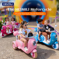 HEIMILI Electric Kids Motorcycle with Storage,Electric Scooter for 3 Year Old,3-Wheel 12V Ride on Scooter for Kids, Motorcycle for Girls, Ideal Moped for Girls Ages 3-6