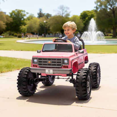 Chevrolet Cheyenne Licensed 24V Ride on Toys, MUKIDY 400W Electric Car for Kids, Power Truck Wheels with Remote, Bluetooth Music, USB, LED Lights