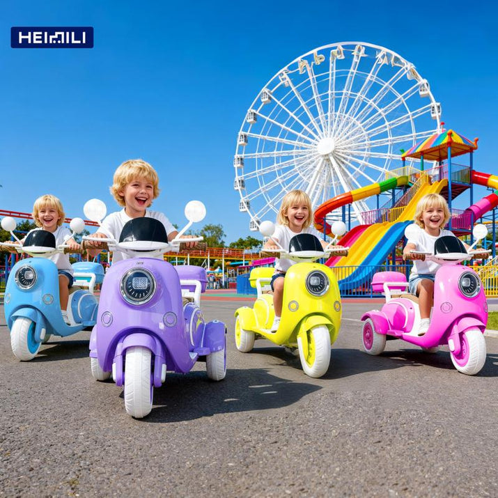 HEIMILI Electric Kids Motorcycle with Storage,Electric Scooter for 3 Year Old,3-Wheel 12V Ride on Scooter for Kids, Motorcycle for Girls, Ideal Moped for Girls Ages 3-6