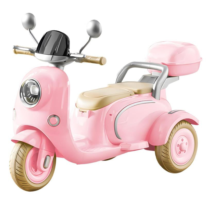 HEIMILI Electric Kids Motorcycle with Storage,Electric Scooter for 3 Year Old,3-Wheel 12V Ride on Scooter for Kids, Motorcycle for Girls, Ideal Moped for Girls Ages 3-6