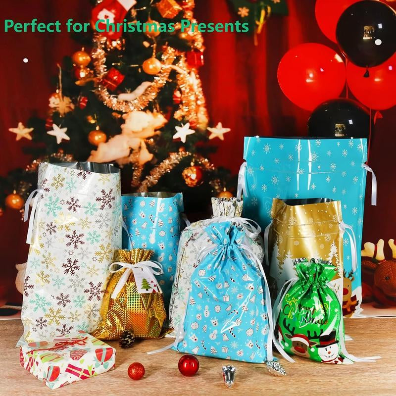 25Pcs Reusable Drawstring Gift Bags with Tags for Holiday Party Favors and Decor Ideal for Christmas and Halloween Festive Unique LED Finger Lights Skeleton Night Cheap Indoor Decorative Wedding Waterproof Outdoor Warm Witch Wreath
