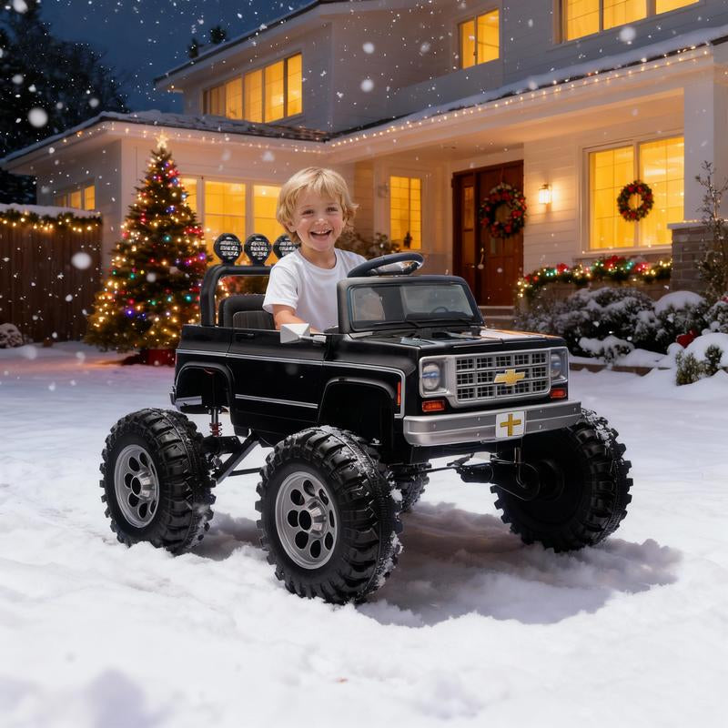 Chevrolet Cheyenne Licensed 24V Ride on Toys, MUKIDY 400W Electric Car for Kids, Power Truck Wheels with Remote, Bluetooth Music, USB, LED Lights