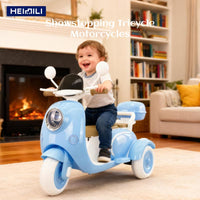 HEIMILI Electric Kids Motorcycle with Storage,Electric Scooter for 3 Year Old,3-Wheel 12V Ride on Scooter for Kids, Motorcycle for Girls, Ideal Moped for Girls Ages 3-6