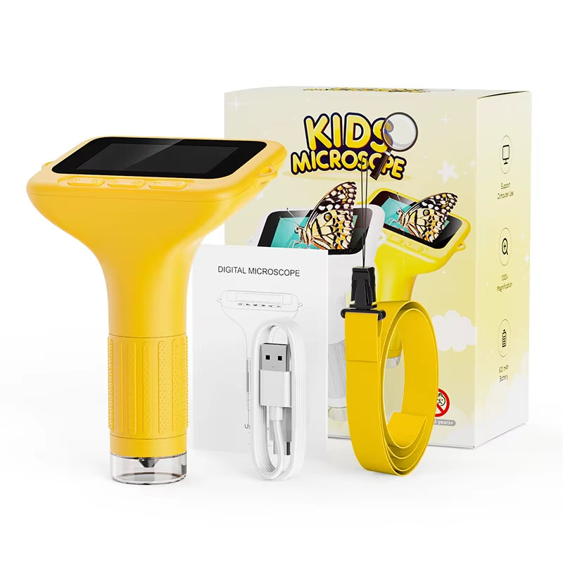 Microscope for Kids 3-Inch Eye-Protection LCD Screen Digital Microscope Scientific Educational Toys Gifts for Christmas Birthday