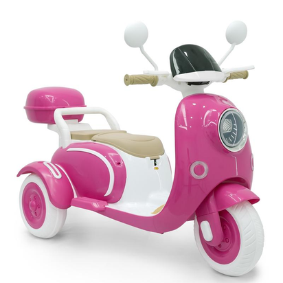 HEIMILI Electric Kids Motorcycle with Storage,Electric Scooter for 3 Year Old,3-Wheel 12V Ride on Scooter for Kids, Motorcycle for Girls, Ideal Moped for Girls Ages 3-6